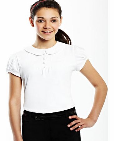 Girls Tammy White Jersey Short Sleeve Top, white