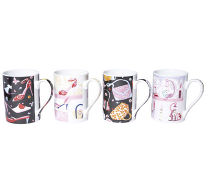 Glamour 4 piece mug pack