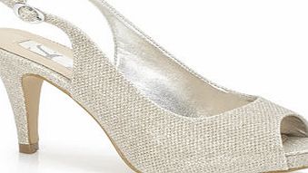 Gold Wide Fit Shimmer Platform Shoes, gold