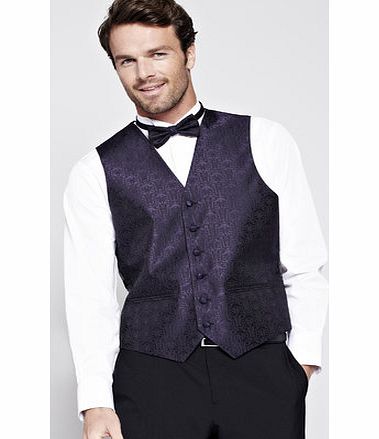 Grape Baroque Wedding Waistcoat, Purple