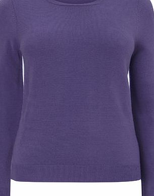 Bhs Grape Supersoft Long Sleeve Crew Jumper, grape