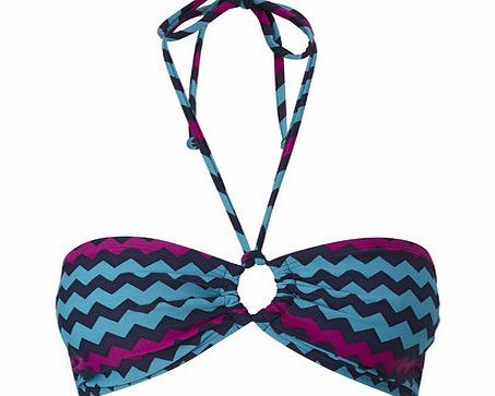 Green Multi Great Value Chevron Bandeau Bikini