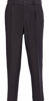 Grey Pleat Front Herringbone Trousers, Grey