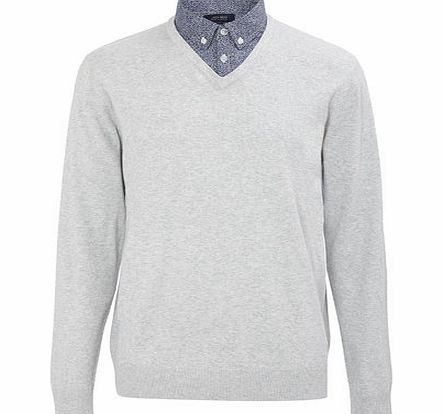 Jack Reid Grey Mock Shirt Jumper, Grey BR53M02GGRY