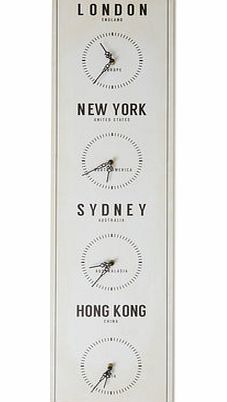 Large world time wall clock, cream 30925500005