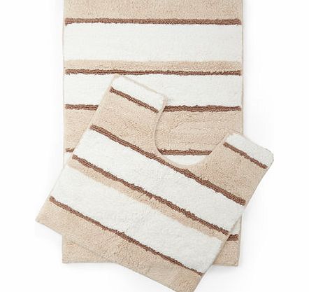 Neutral Brooklyn stripe bath mats, neutral