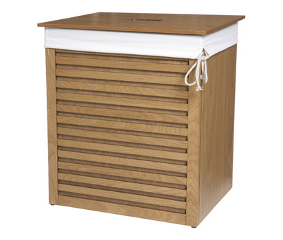 Oak laundry bin