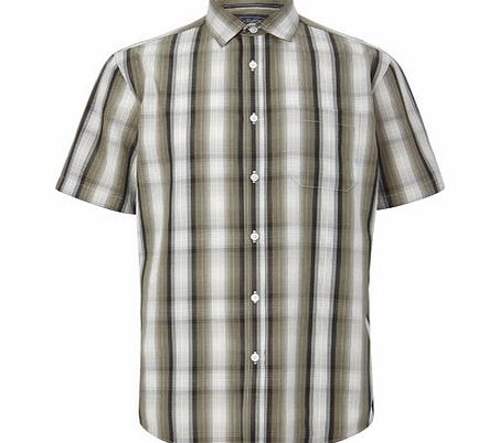 Bhs Ombre Check Short Sleeve Shirt, Brown BR51C20FBRN