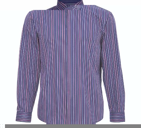 Pink and Purple Stripe Tailored Shirt, Purple