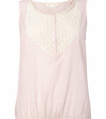 Bhs Pink Lace Bib Blouse, striped pink 3391270267