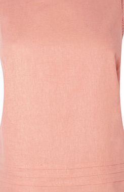 Pink Linen Plain Shell Top, pink 365950528