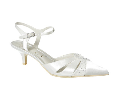 Reece bridal ivory kitten heel shoe