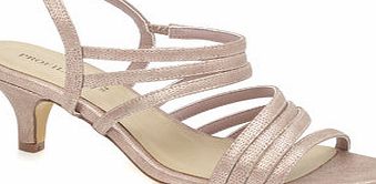 Bhs Rose Gold Fashion Wide Fit Kitten Heel Strippy