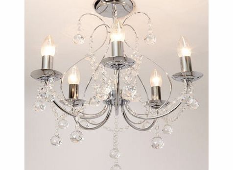 Bhs Sapparia 5 Light Flush Chandelier, chrome