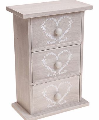 Sass & Belle grey vintage style three drawer