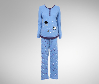 Sheep walking jersey pyjama set