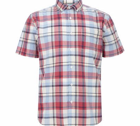 Short Sleeve Check Shirt, Pink BR51A12GPNK