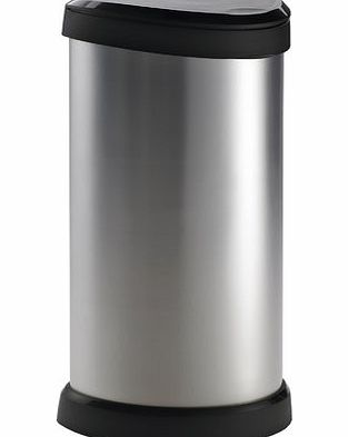 Silver Curver 40L Deco Pedal Bin, silver