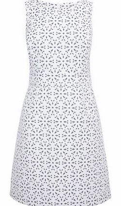 Bhs White/Blue Broderie Dress, blue/white 3390710860