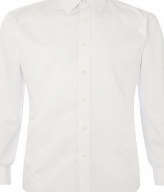 Bhs White Twill Regular Fit Point Collar Shirt With