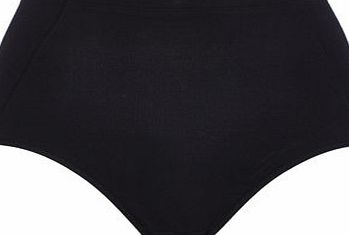 Bhs Womens Black Cotton Shaping Brief, black