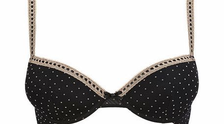 Bhs Womens Black Ribbon Slot Plunge Bra, black