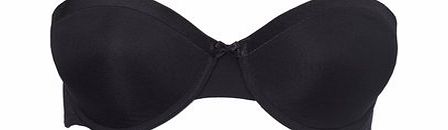 Womens Black Satin Trim Multiway Bra, black