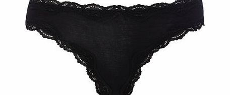 Bhs Womens Black Viscose High Leg Brief, black