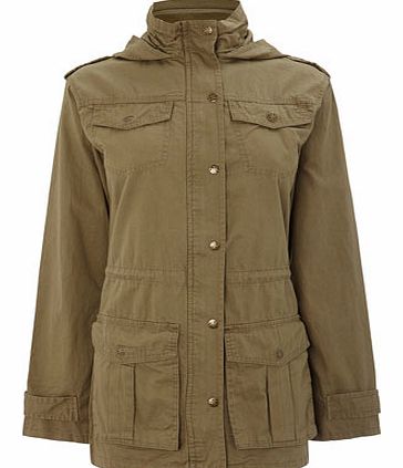 Womens Brave Soul Khaki Cotton Parka, khaki