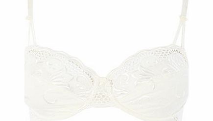 Bhs Womens Cream Embroidered Underwired Bra, cream