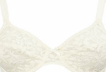 Bhs Womens Cream Floral Lace Underwired Bra, cream