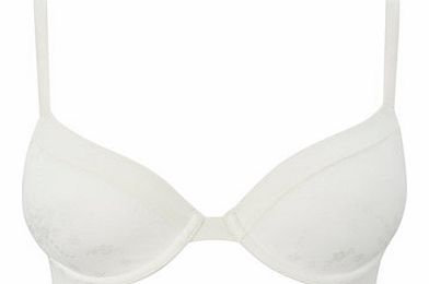 Womens Cream Softie Jacquard T-Shirt Bra, cream