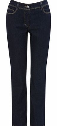 Womens Darkwash Regular Length Straight Leg