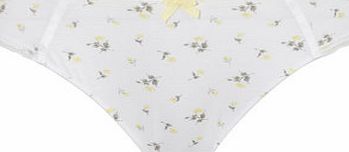 Bhs Womens Floral Print Cotton Knicker, cream