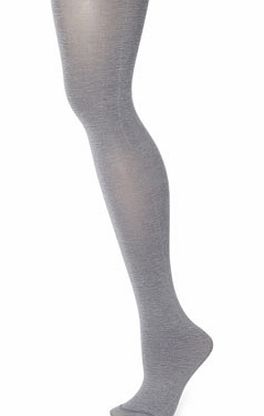 Womens Grey Marl 40 Denier Cotton Blend Opaque