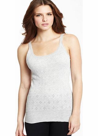 Bhs Womens Grey Marl Heart Camisole, grey marl