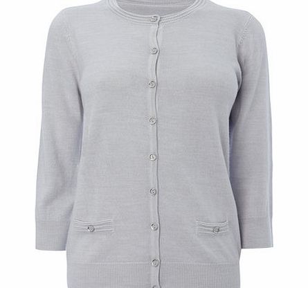 Womens Grey Marl Supersoft Crew Neck Cardigan,