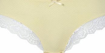 Bhs Womens Lemon and White Spot Brazilian Knicker,