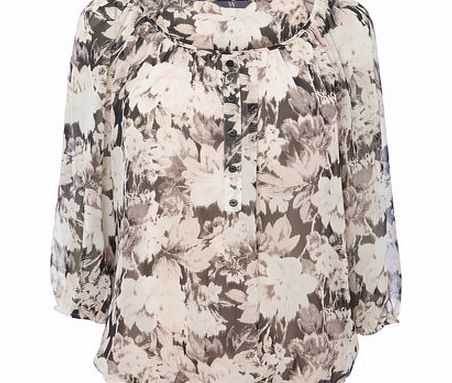 Bhs Womens Multi Pink 3/4 Sleeve Gypsy Blouse, multi