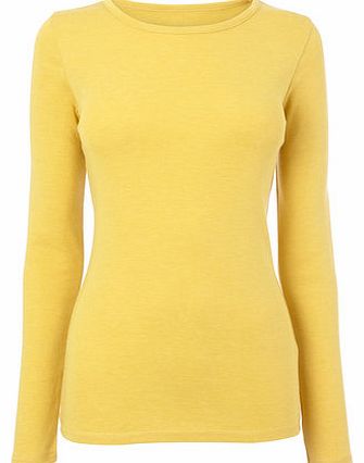 Womens Mustard Long Sleeve Scoop Neck Top, deep