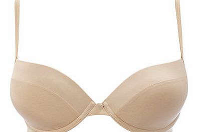 Bhs Womens Nude Satin Cuff Cleavage Bra, nude