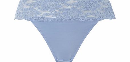 Bhs Womens Pale Blue Lace Bandeau High Leg Brief,