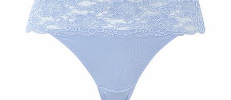 Bhs Womens Pale Blue Lace Bandeau Thong, blue