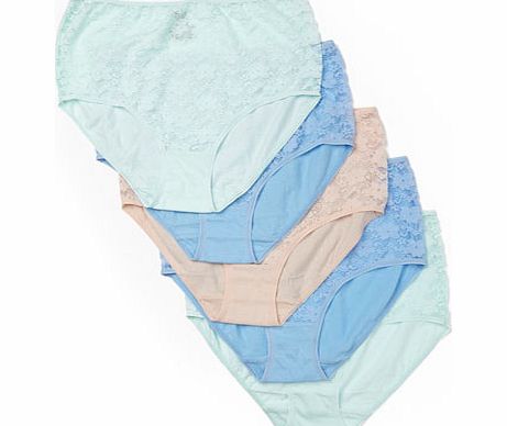 Bhs Womens Pastel Shades Premium Lace 5 Pair Pack