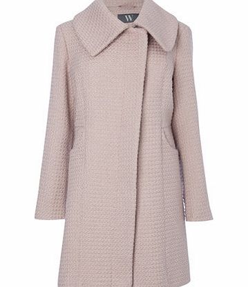 Womens Pink Textured Coat, pink 8317140528