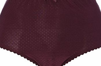 Bhs Womens Plum Jacquard Spot Full Brief, plum