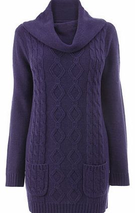 Womens Purple Cable Tunic, purple 18980020924