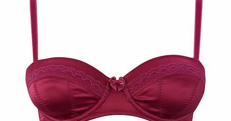 Bhs Womens Purple Satin Underwired Bra, purple