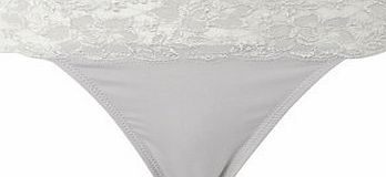 Bhs Womens Soft Grey Lace Bandeau High Leg Brief,