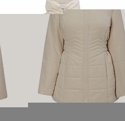 Womens White 3/4 Padded Coat, white 9852951092